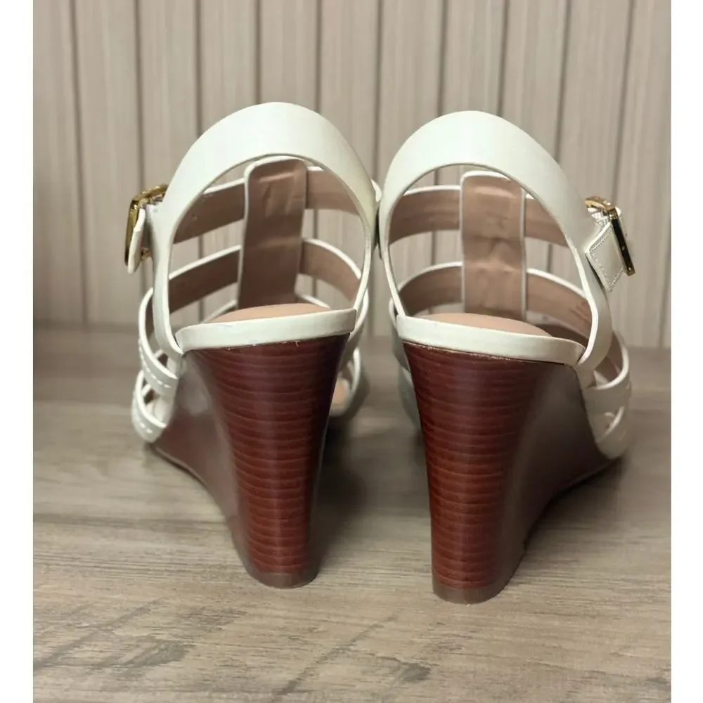 Cole Haan Women’s Josie Fisherman Wedge Sandals Ivory Size 7B
